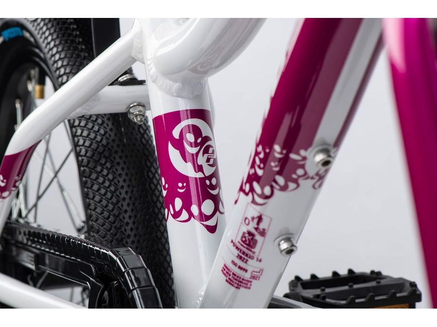 Dětské kolo GHOST Powerkid 16 Pearl White/Candy Magenta Gloss