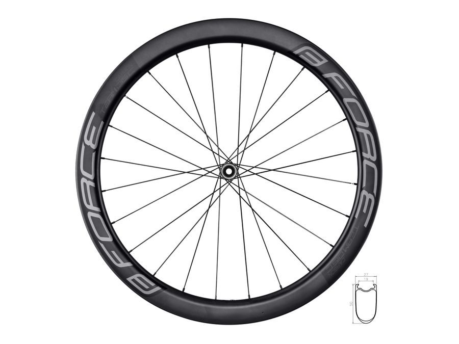 Přední silniční kolo FORCE TEAM SP KARBON DISC 50 plášťové