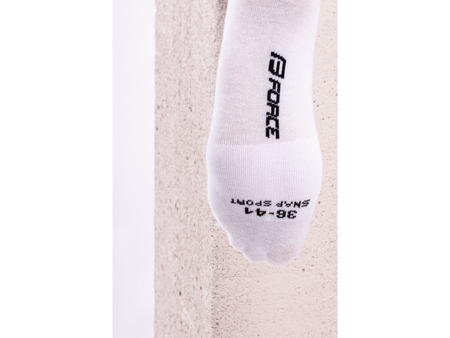 Dlouhé ponožky FORCE SNAP SPORT, bílé S-M/36-41