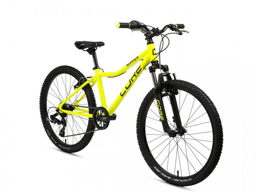 Dětské kolo Core Nipper 24", jednopřevodník, reflexně žlutý, 2025 + odpružená vidlice