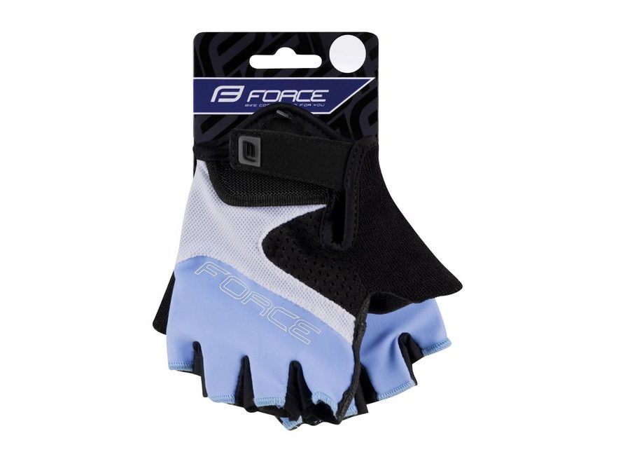 Letní krátkoprsté rukavice FORCE RAB 2 LADY, černo-modro-bílé