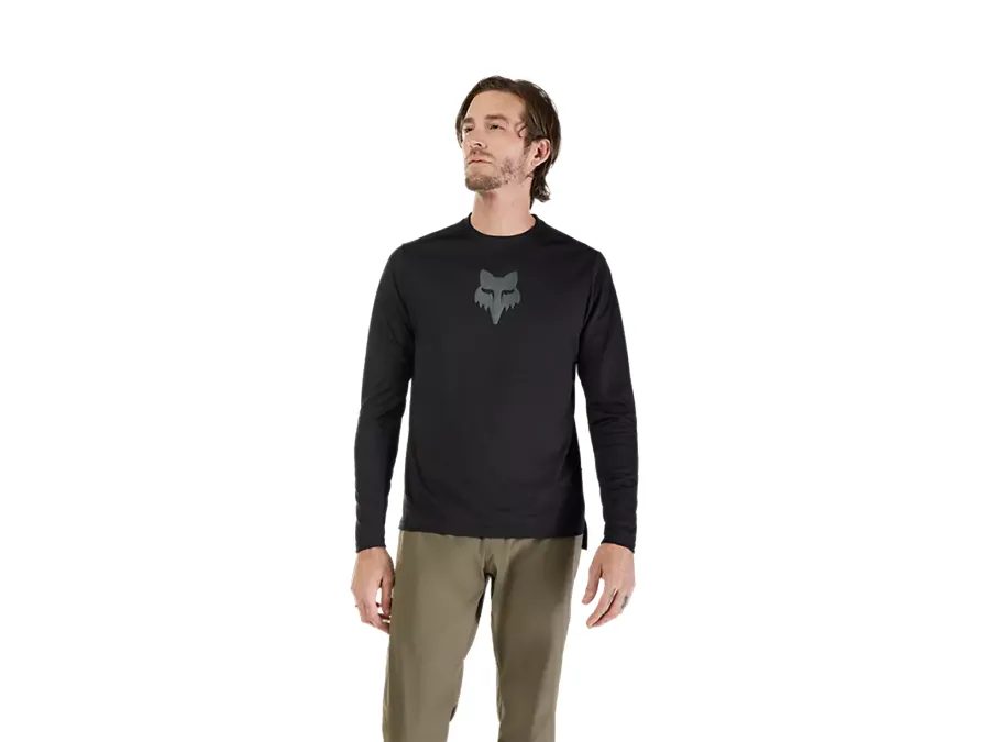 Pánský dres s dlouhým rukávem FOX RANGER Ls Jersey Head, Black