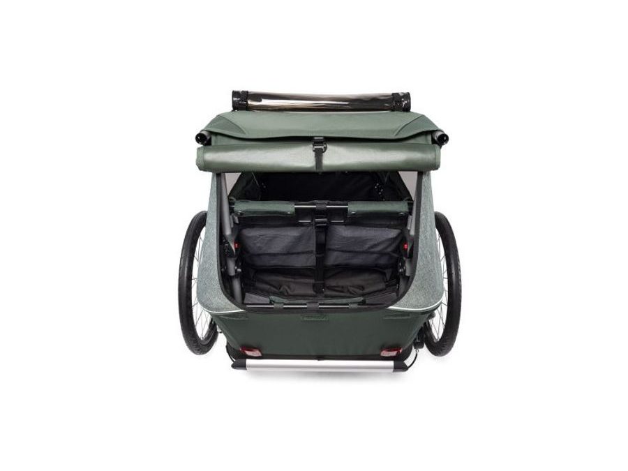 Odpružený vozík za kolo CROOZER KID FOR 2 PLUS Vaaya JUNGLE GREEN 2020 2v1