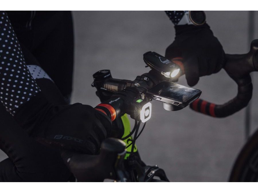 blikačka přední/zadní FORCE FLEA 200LM USB, černá