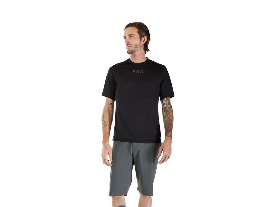 Pánský dres s krátkým rukávem Fox Ranger Ss Jersey Wordmark, Black