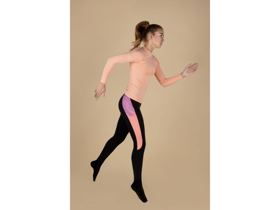 Dámské kalhoty do pasu bez vložky FORCE RIDGE LADY, černo-meruňkové