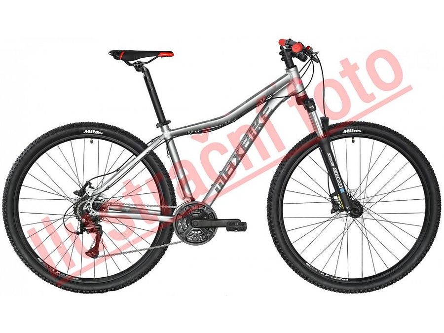 Dámské horské kolo Maxbike Apo Lady 29" - Šedý Mat / Červená