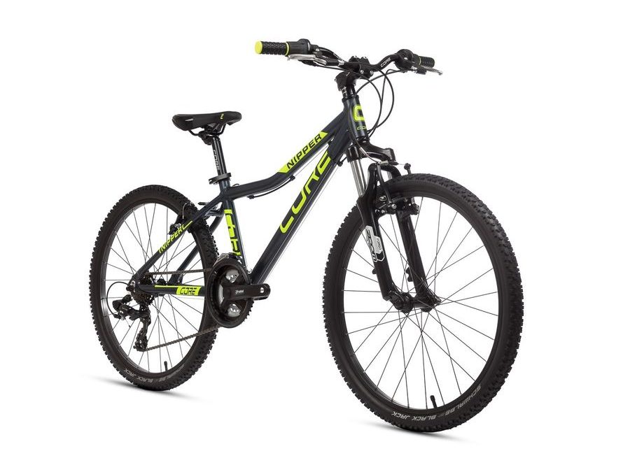 Dětské kolo Core Nipper 24", 3x6s, s odpruženou vidlicí - černý mat se žlutou, 2025