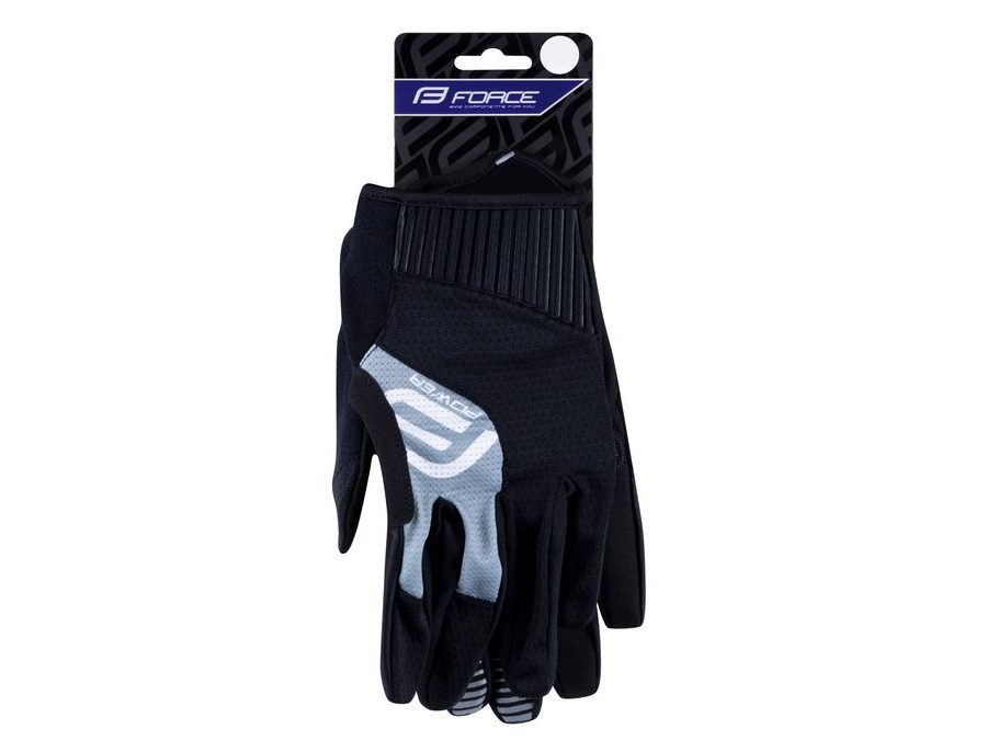 Letní dlouhoprsté rukavice FORCE MTB POWER, černo-šedé