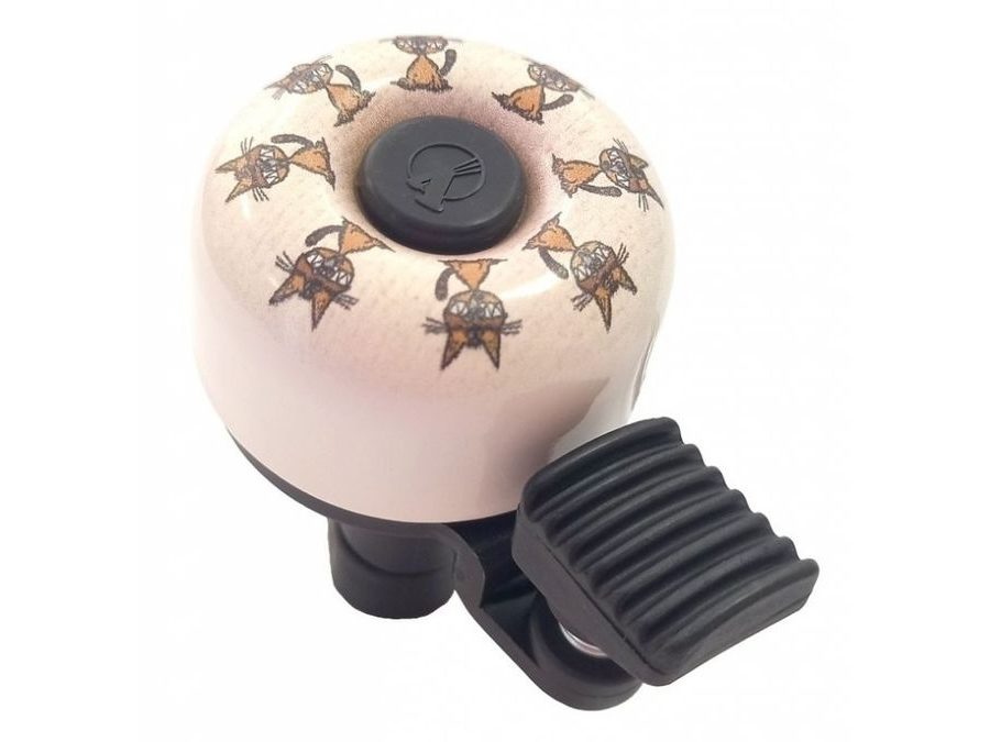 Zvonek Baby smalt potisk kočky, hnědé