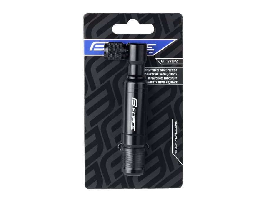 Inflátor CO2 FORCE PUFF 2.0 s opravnou sadou,černý
