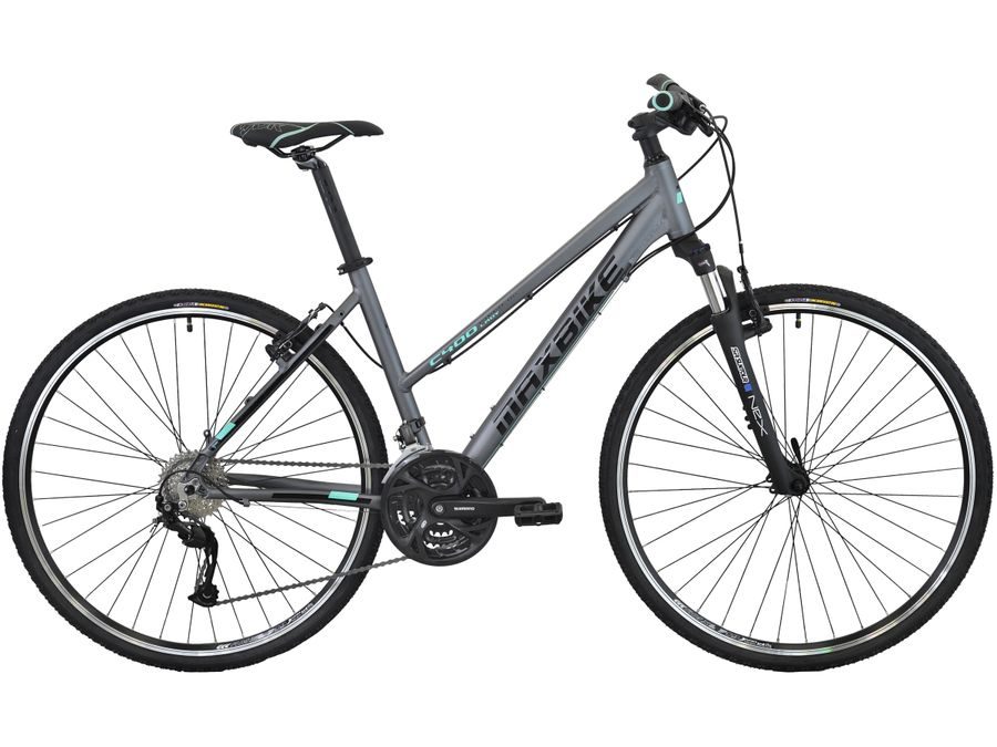 Dámské crossové kolo Maxbike Aras Lady 28" - Matně Černá / Růžová
