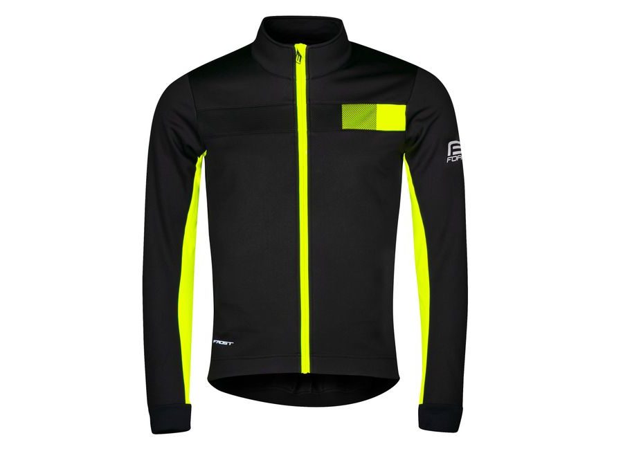 Pánská zimní bunda FORCE FROST softshell, černo-fluo