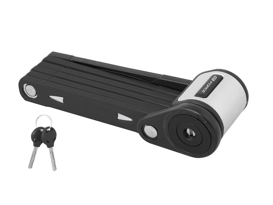 Zámek skládací FORCE FOLD, 80 cm, 6 článků, černý+držák