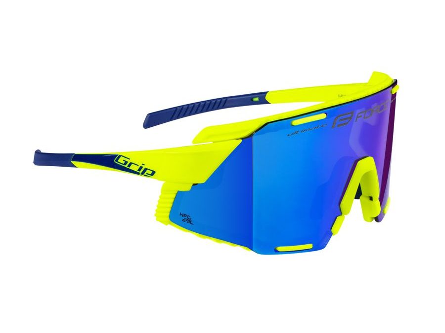brýle FORCE GRIP fluo, modrá revo skla