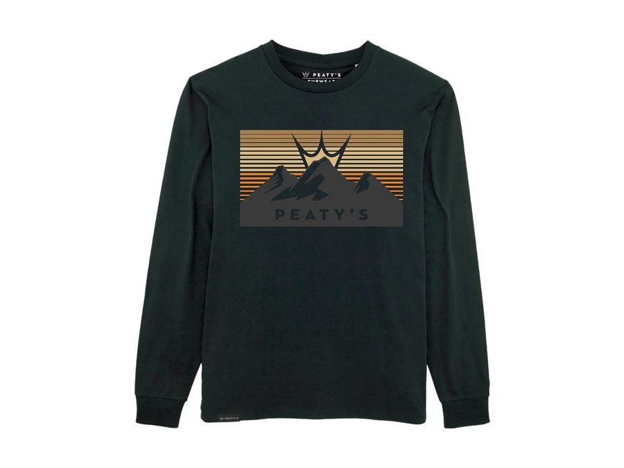 Pánské tričko PEATY'S PUBWEAR TRIKO S DLOUHÝM RUKÁVEM 3 PEAKS SUNSET / BLACK