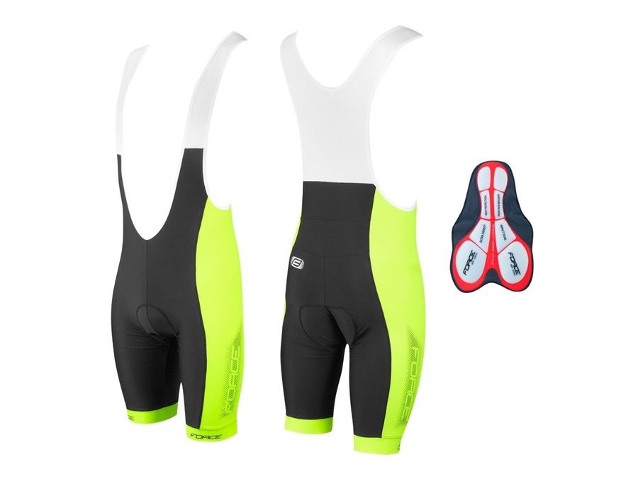 Pánské kraťasy se šráky a vložkou Force B40, černo-fluo