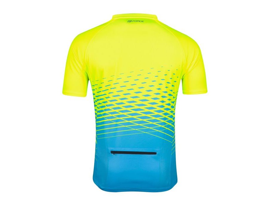 Pánský dres s krátkým rukávem FORCE MTB ANGLE, fluo-modrý