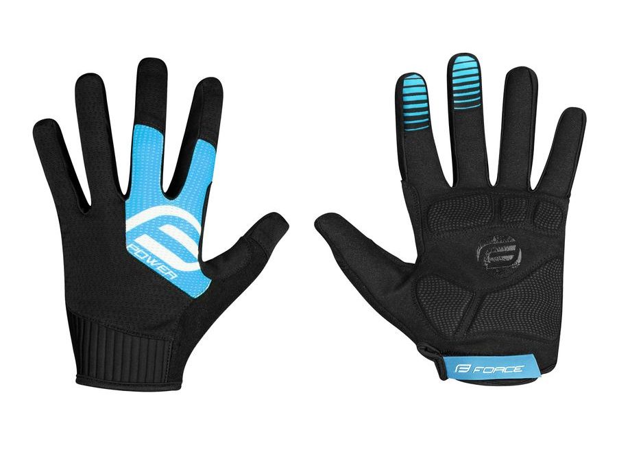 Letní dlouhoprsté rukavice FORCE MTB POWER, černo-modré
