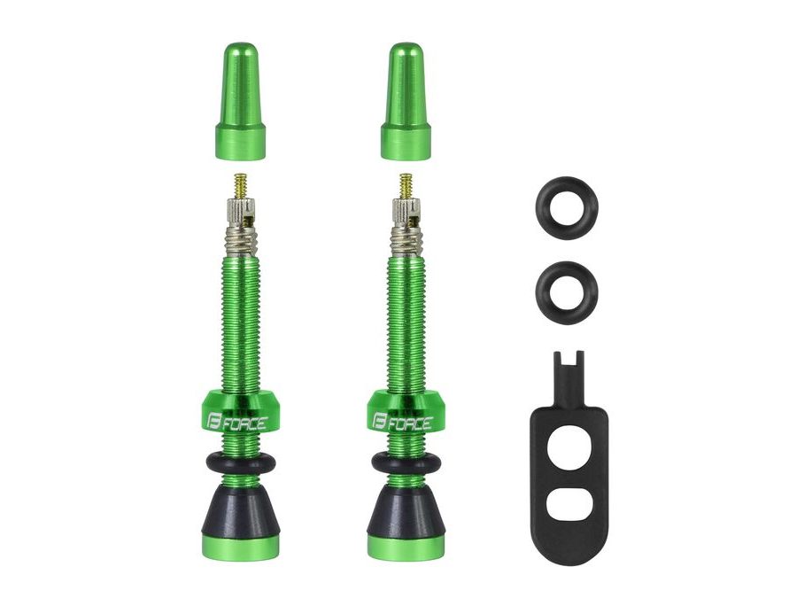 Bezdušové ventilky Force 2x FV 44mm, zelené