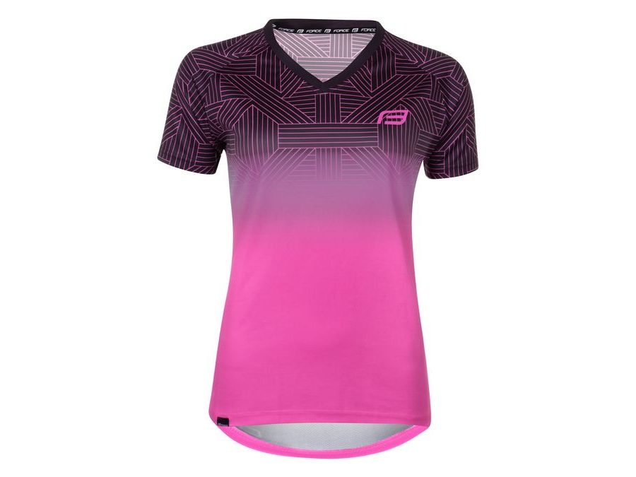 Dámský dres s krátkým rukávem FORCE CITY LADY, růžovo-černý