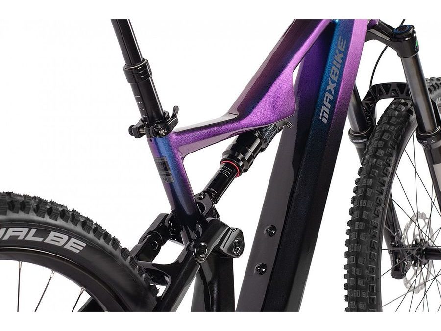 Pánské celoodpružené elektrokolo Maxbike HAKU Di2 radiant violet