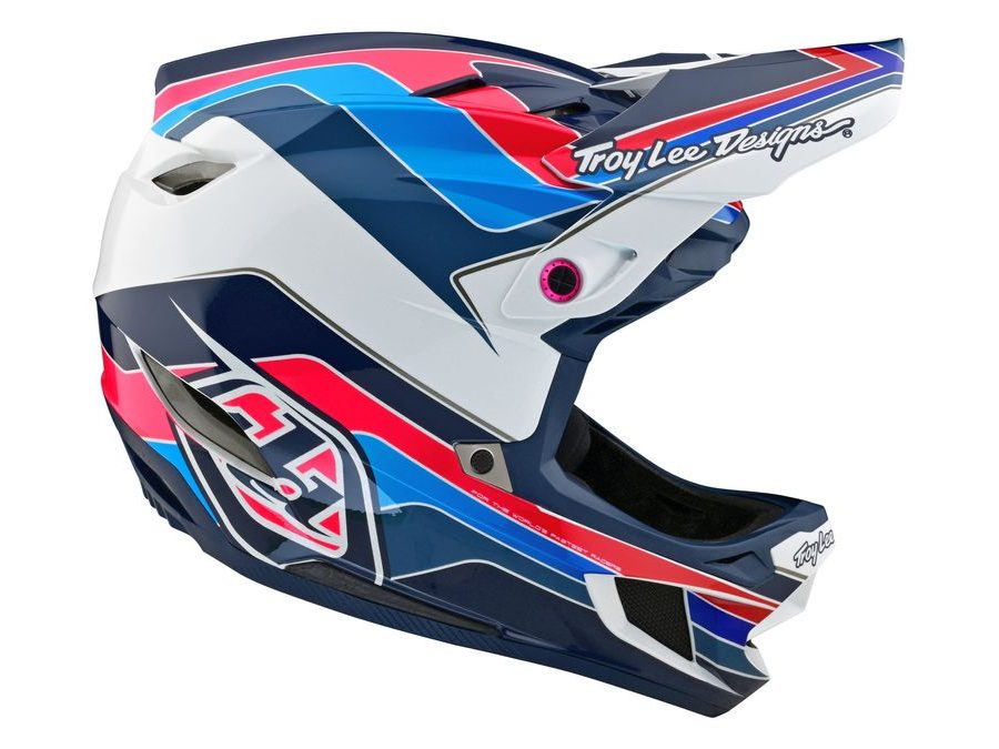 Integrální helma Troy Lee Designs D4 POLYACRALITE MIPS BLOCK BLUE / WHITE 2024