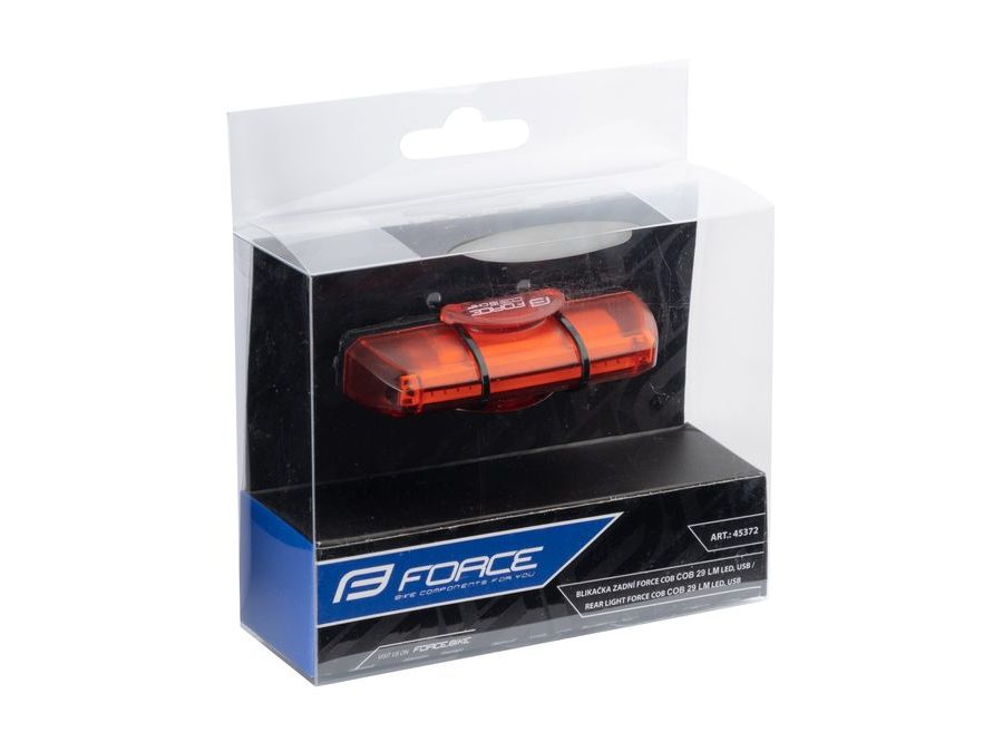 Blikačka zadní FORCE COB 29LM, 16x LED, USB