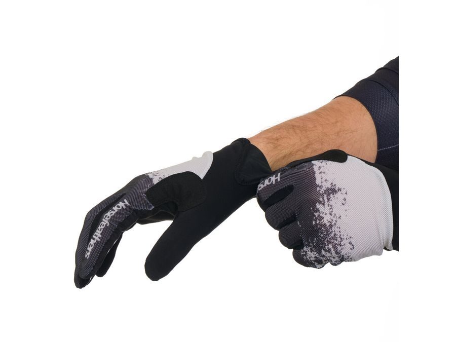Letní dlouhoprsté rukavice HORSEFEATHERS Digger, black-silver birch