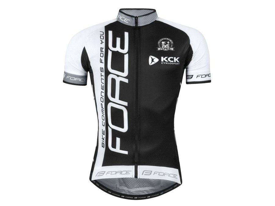 Dres s krátkým rukávem Force TEAM18, černo-bílý