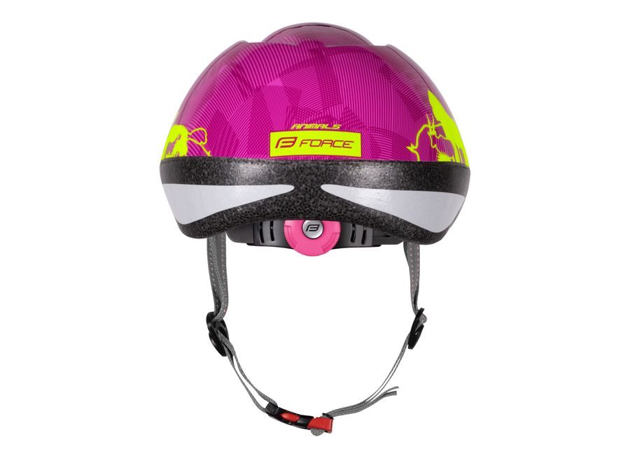 Dětská helma FORCE FUN ANIMALS, fluo-růžová