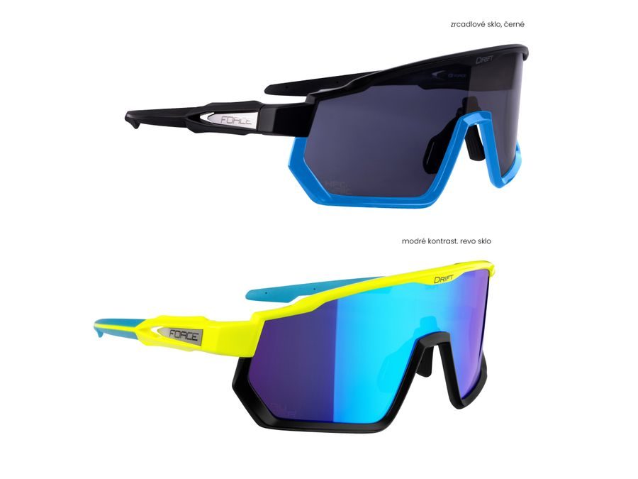 brýle F DRIFT 1x fluo+1x černé,kontrast+černé SADA