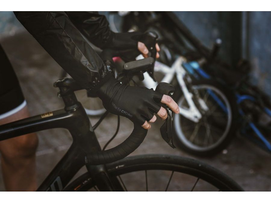 Letní krátkoprsté rukavice FORCE RAVEN bez zapínání, černé