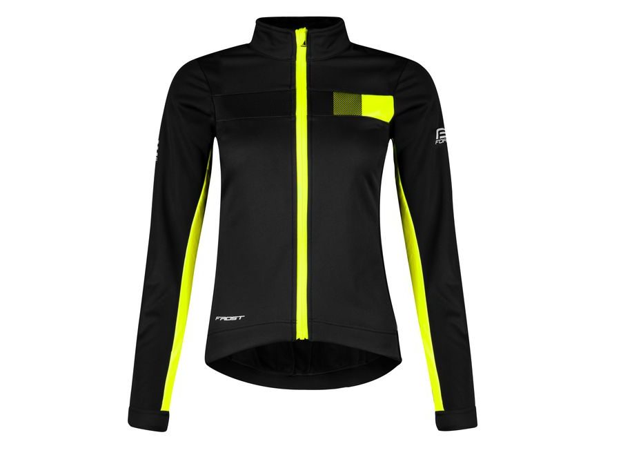 Dámská zimní bunda FORCE FROST LADY softshell, černo-fluo
