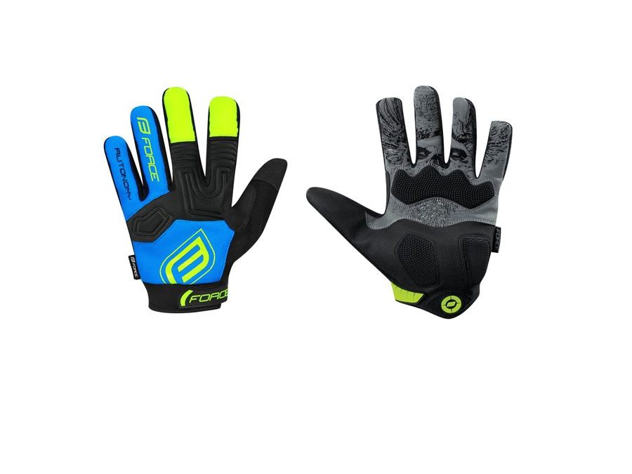 Dětské dlouhoprsté rukavice FORCE KID MTB AUTONOMY, černo-modré