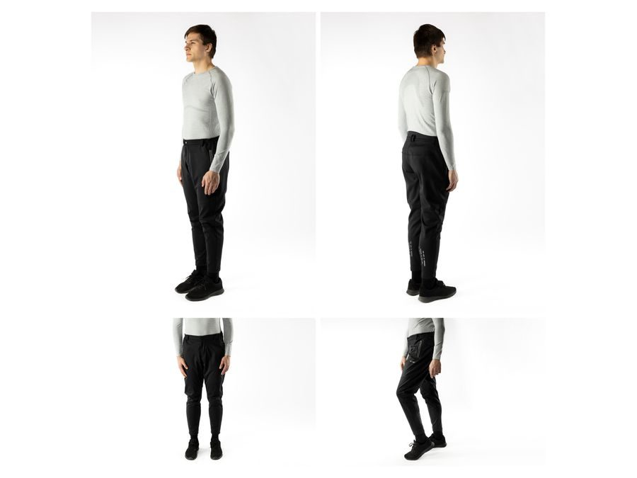 Pánské kalhoty do pasu bez vložky FORCE STORY softshell volné, černé