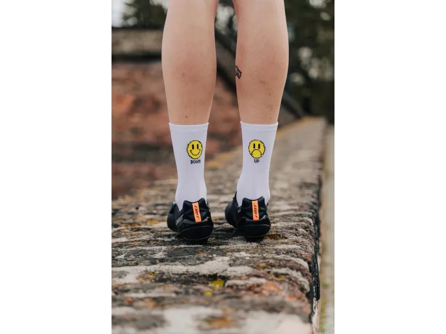 Dlouhé ponožky na kolo Kolo je Láska Up and Down, bílá