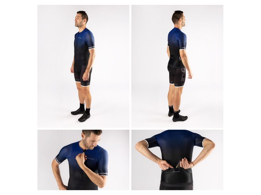 Pánský dres s krátkým rukávem FORCE SMOOTH, modro-černý
