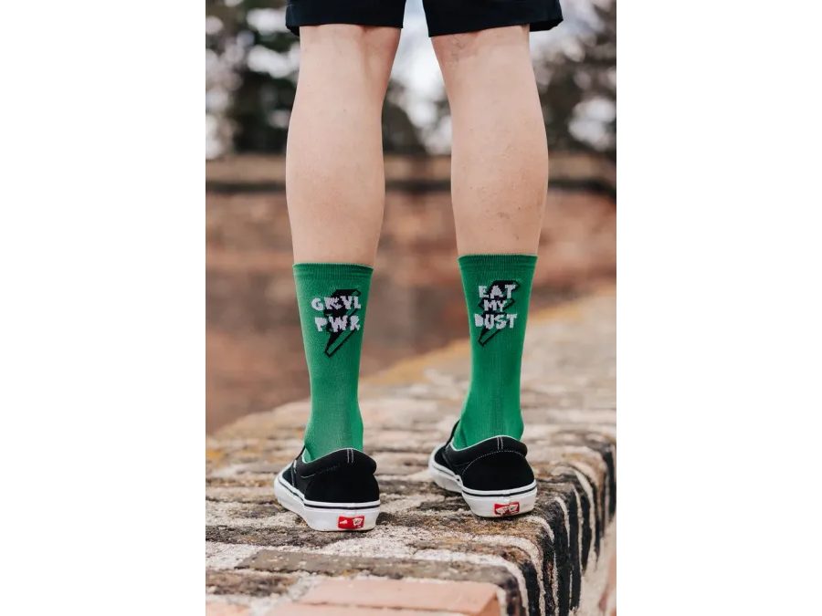 Ponožky na gravel kolo Kolo je Láska - GRVL PWR, zelená