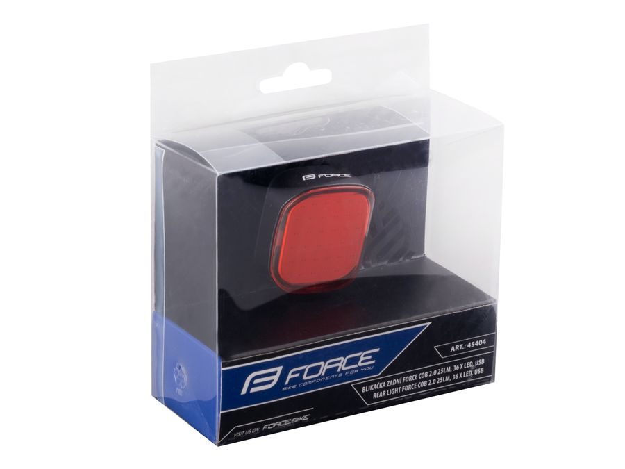 blikačka zadní FORCE COB 2.0 25LM, 36 x LED, USB