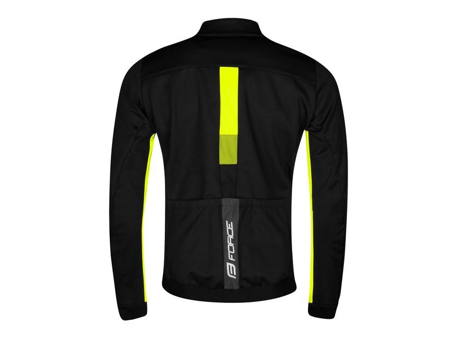 Pánská zimní bunda FORCE FROST softshell, černo-fluo