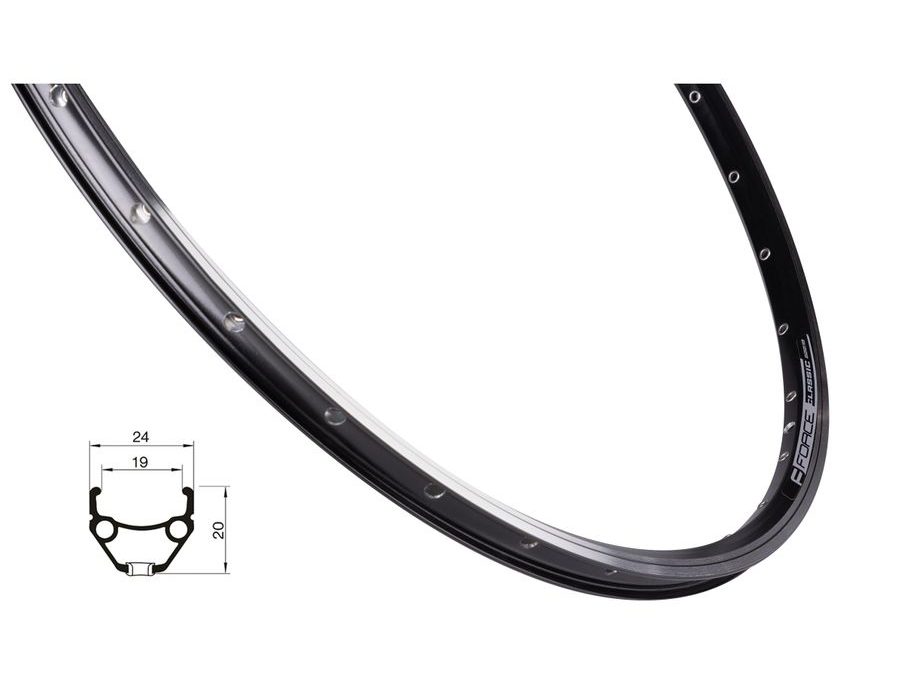 ráfek FORCE CLASSIC 622x19, 32děr, černý