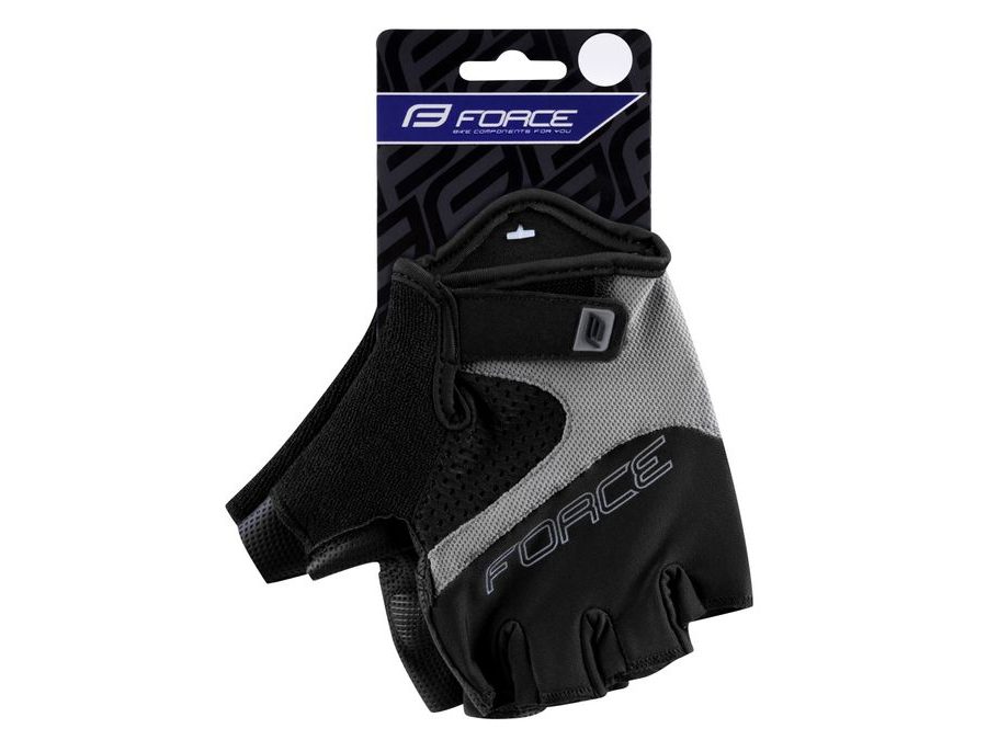 Letní krátkoprsté rukavice FORCE RAB 2, černo-šedé