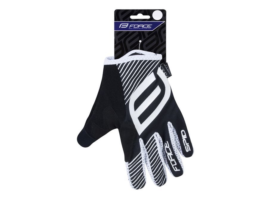 Letní dlouhoprsté rukavice FORCE MTB SPID bez zapínání, černé