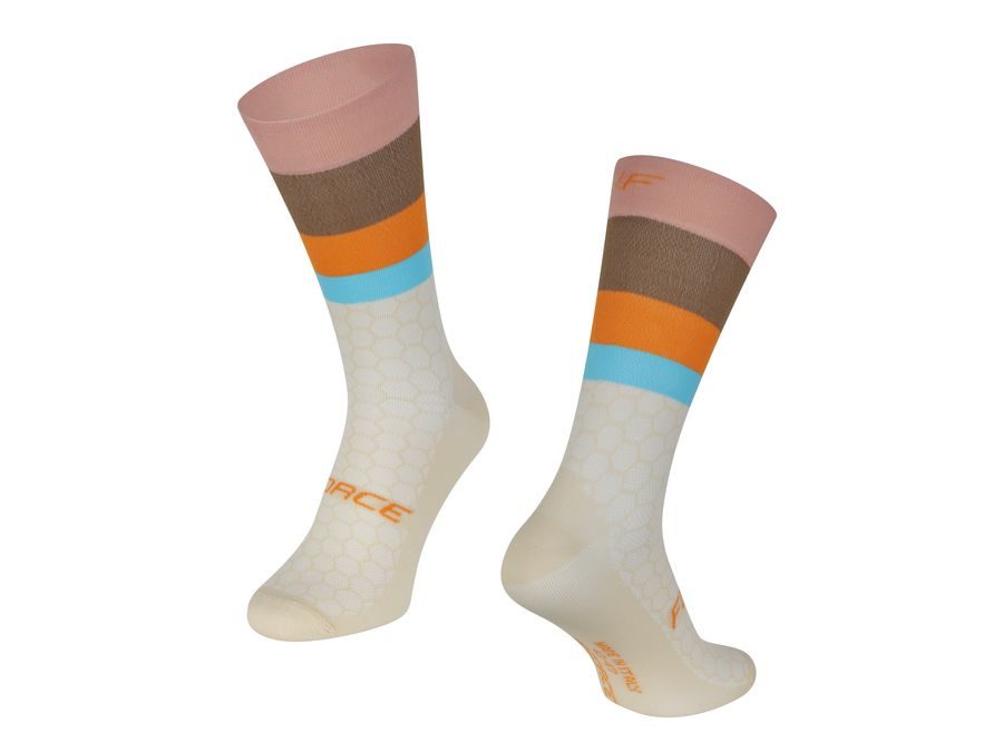 Dlouhé ponožky FORCE FREEDOM, béžovo-oranžové