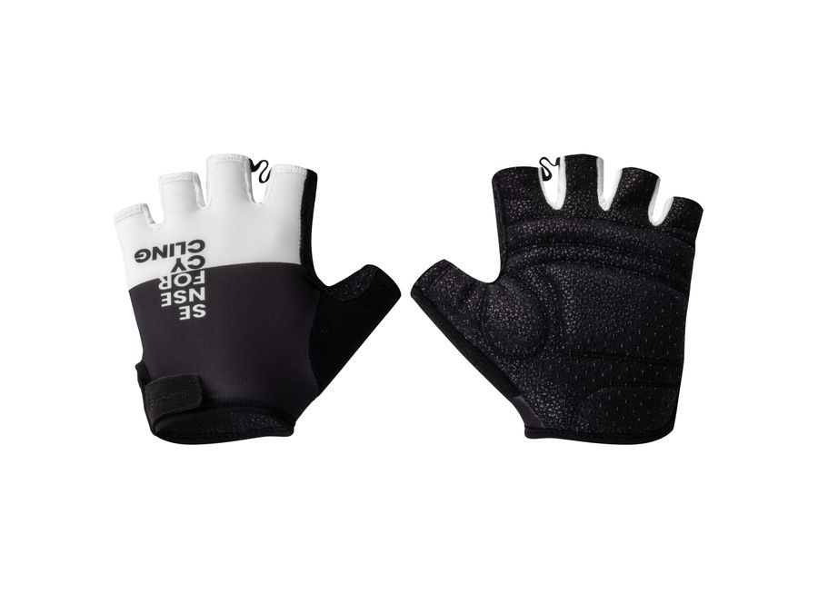 Letní krátkoprsté rukavice FORCE FINE, černo-bílé