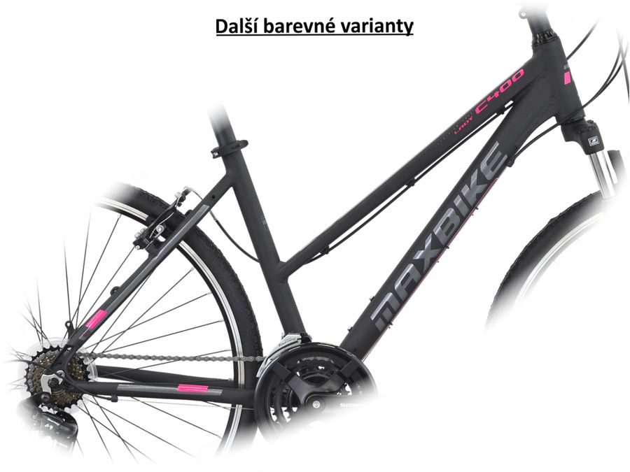 Dámské crossové kolo Maxbike Aras Lady 28" - Matně Černá / Růžová