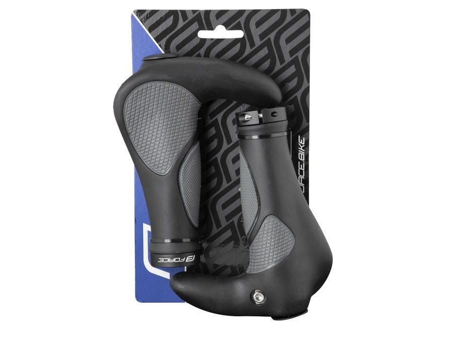 Gripy FORCE GEL s integrovanými rohy 102mm, černo-šedá