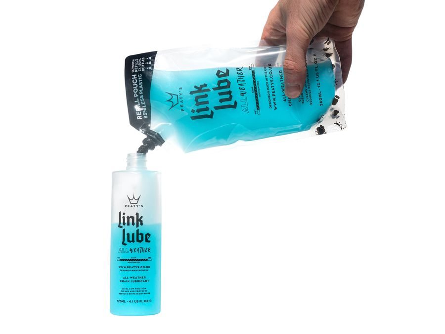Mazivo / Olej na řetěz PEATY'S LINKLUBE ALL-WEATHER REFILL POUCH 360 ML