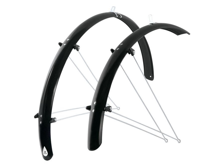 Blatníky FORCE 48 Aluflex 28" XL + V vzpěry, černé